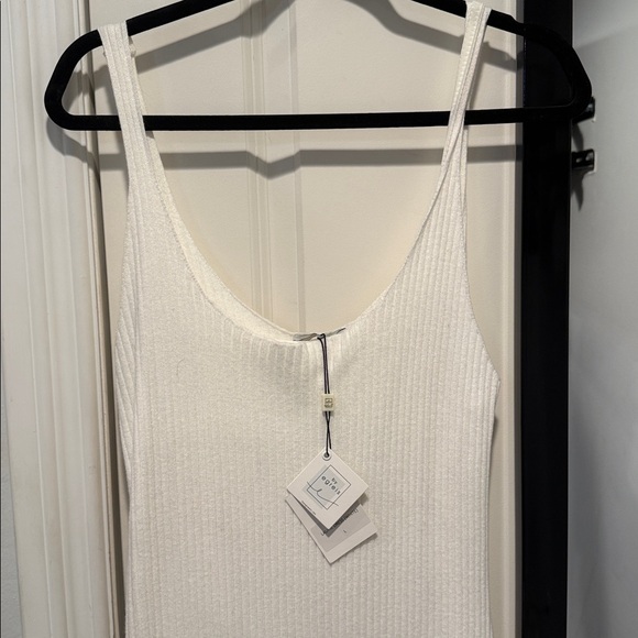 White Ribbed Tank Midi Dress - Picture 2 of 4